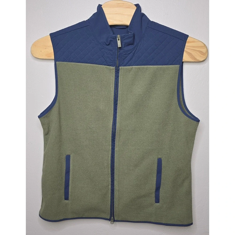 SOUTHERN TIDE Men's XL Tide To Trail Blue Green Hucksley Vest Zip‎ Pockets -1548